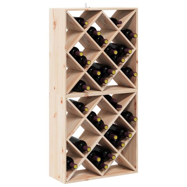 vidaXL Stojalo za vino 2 pcs Naravna 62 x 25 x 62 cm