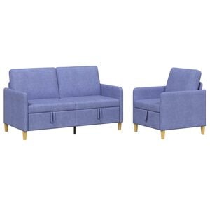 vidaXL Sofa set z shrambo 2 kos Jeans modra Poliester
