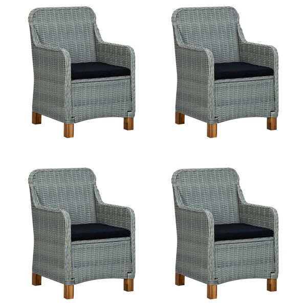 vidaXL Vrtna jedilna garnitura 5-delna svetlo siva