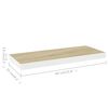 vidaXL Stenska polica barva hrasta in bela 60x23,5x3,8 cm MDF