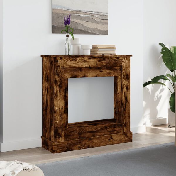 vidaXL Okvir za kamin dimljeni hrast 90x30x90 cm inženirski les