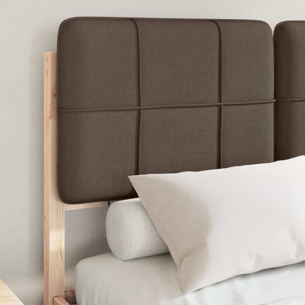 vidaXL Posteljni okvir z oblazinjenim vzglavjem Taupe 120 x 200 cm