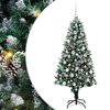 vidaXL Umestno božično drevo Zelena 180 cm PVC, jeklo in plastika
