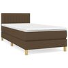 vidaXL Box spring postelja z vzmetnico temno rjava 90x200 cm blago