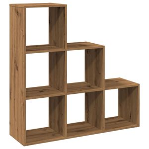 vidaXL Pregrada s knjižno omaro 3-nadstropna artisan hrast 99x29x99 cm