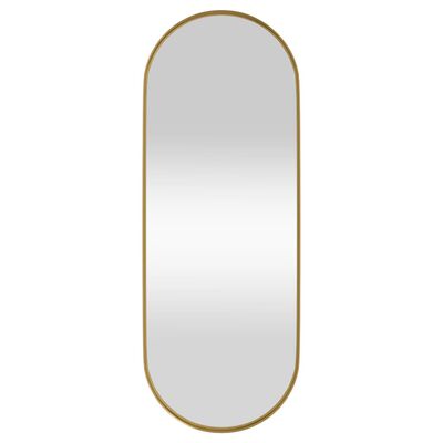 vidaXL Stensko ogledalo zlato 15x40 cm ovalno