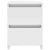 vidaXL Nočne omarice 2 kosa visok sijaj bele 30x30x40 cm iverna plošča