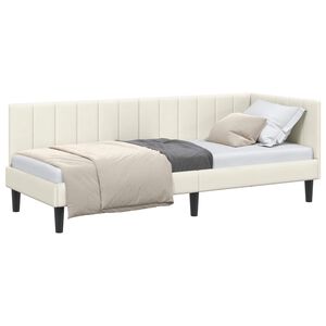 vidaXL Kotna postelja krema 80 x 200 cm Žamet