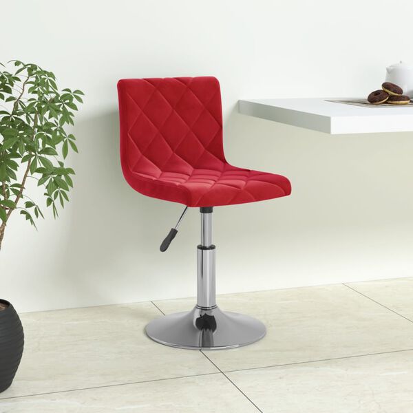 vidaXL Barski stolček vinsko rdeč žamet