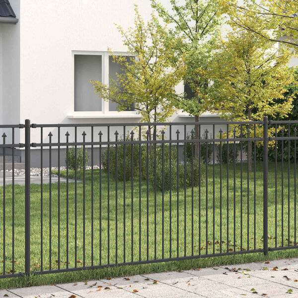 vidaXL Spike Fence Črna 200 x 150 cm Pra&scaron;no lakirano jeklo