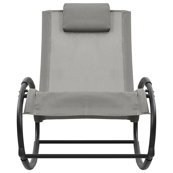 vidaXL Ležalnik z vzglavnikom jeklo in tekstil siv