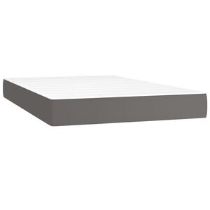 vidaXL Vzmetnica z žepkasto vzmetjo srednje trdote siva 120x200x20 cm umetno usnje