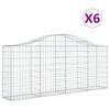 vidaXL Obokane gabion košare 6 kosov 200x30x80/100 cm pocinkano železo