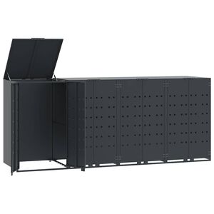 vidaXL Lopa za smetnjak za 4 smetnjake antracitna 276x79x117 cm jeklo