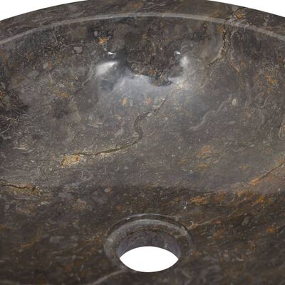 vidaXL Umivalnik siv Ø40x12 cm marmor