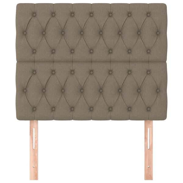 vidaXL Vzglavje postelje sivo-rjavo 90x7x118/128 cm blago