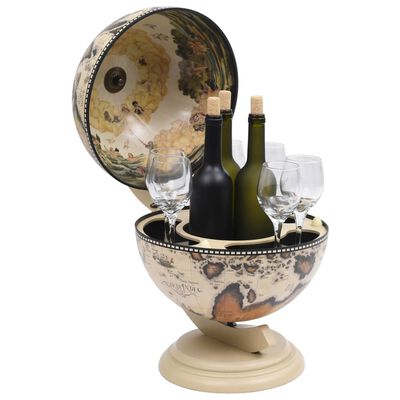 vidaXL Namizni globus bar/stojalo za vino les evkaliptusa bel