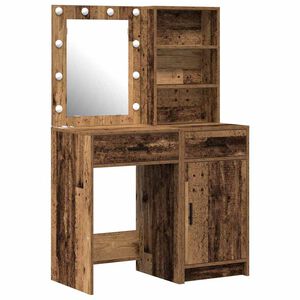 vidaXL Komplet mize za ličenje z LED 2 pcs Star les Konstruiran les