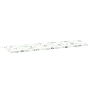 vidaXL Blazina za klop Oxford tkanina Listnati dizajn 180 x 50 x 3 cm