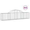 vidaXL Obokane gabion ko&scaron;are 15 kosov 200x30x40/60 cm pocinkano železo