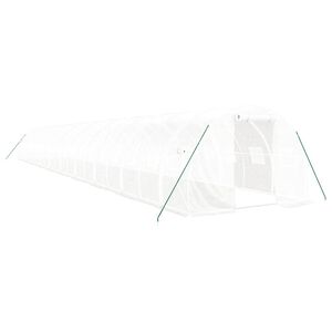 vidaXL Rastlinjak z jeklenim okvirjem bel 60 m&sup2; 20x3x2 m