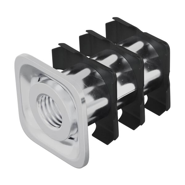 vidaXL Navojni cevni vstavek 12 pcs Črna in srebrna Cinkana jeklena