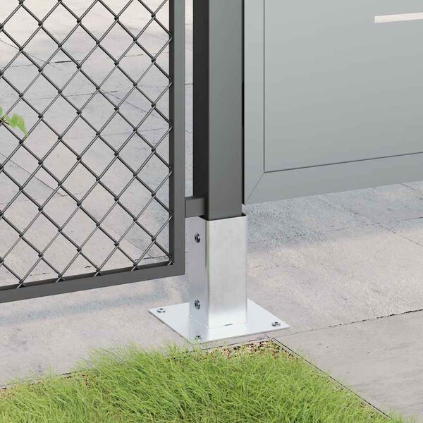 vidaXL Podstavki za stebre kvadratni 4 kosi srebrni 61x61 mm