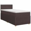 vidaXL Postelja boxspring z vzmetnico Temno rjava 90 x 190 cm Blago