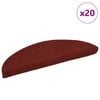 vidaXL Preproge za stopnice samolepilne 20 kosov 56x17x3 cm bordo rdeče polkrožne