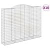 vidaXL Obokane gabion ko&scaron;are 10 kosi 300x50x220/240cm pocinkano železo