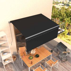 vidaXL Ročno zložljiva tenda s senčilom 3x2,5 m antracitna