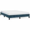 vidaXL Posteljni okvir brez vzmetnice temno moder 140x190 cm žamet