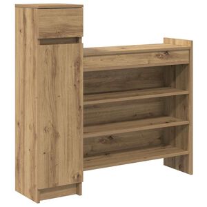 vidaXL Omara za čevlje s predalom Umetni hrast 100,5 x 28 x 100 cm