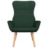 vidaXL Stol za sproščanje temno zeleno blago