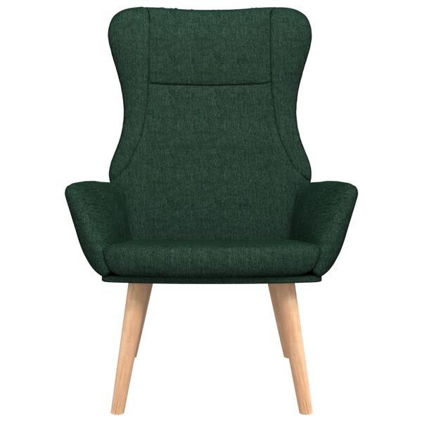 vidaXL Stol za sproščanje temno zeleno blago