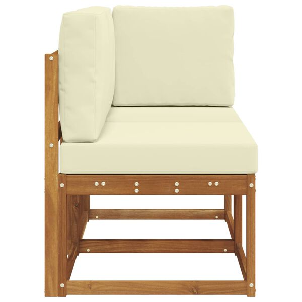 vidaXL Zunanji srednji in kotiček kavč 2 Kos Naravna in smetana