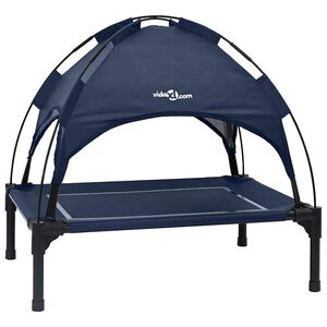vidaXL Leži&scaron;če za psa 63 x 49,5 x 60 cm Jeklo Temno modra