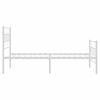 vidaXL Kovinski posteljni okvir z vzglavjem in vznožjem bel 90x190 cm