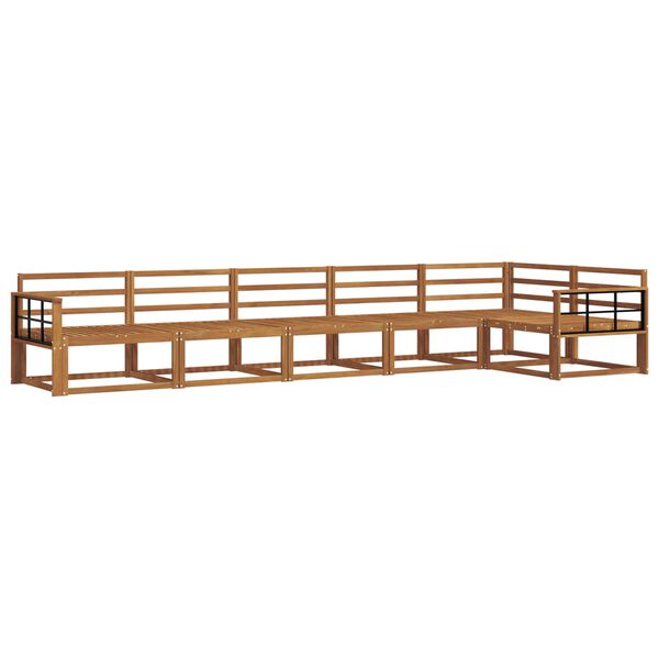 vidaXL Zunanja garnitura za sedenje 6 pcs Naravna Masiven les akacije