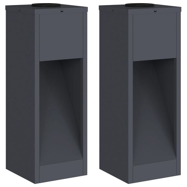 vidaXL Sončna LED svetilka za pot 2 pcs Antracit Medenina