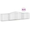 vidaXL Obokane gabion ko&scaron;are 25 kosov 400x50x80/100 cm cinkano železo