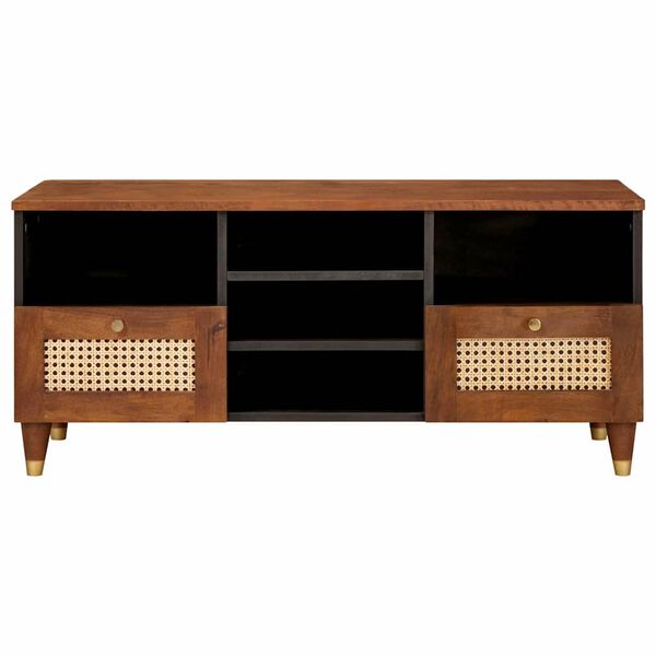 vidaXL Omare in policami za shranjevanje medijev s predalom Rjava