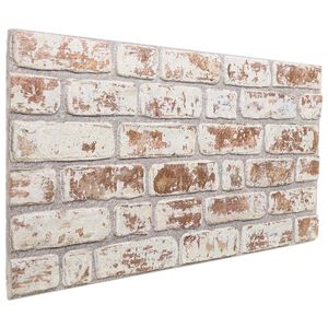 vidaXL Stenske plo&scaron;če 10 pcs Rdeča in bela 100 x 50 cm EPS pena