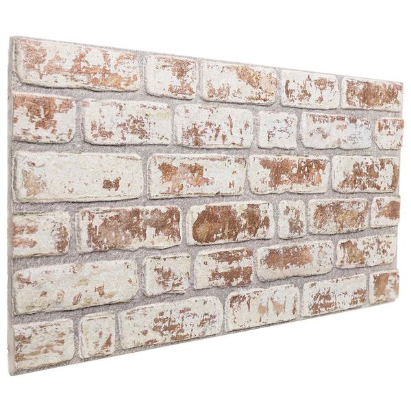 vidaXL Stenske plo&scaron;če 10 pcs Rdeča in bela 100 x 50 cm EPS pena