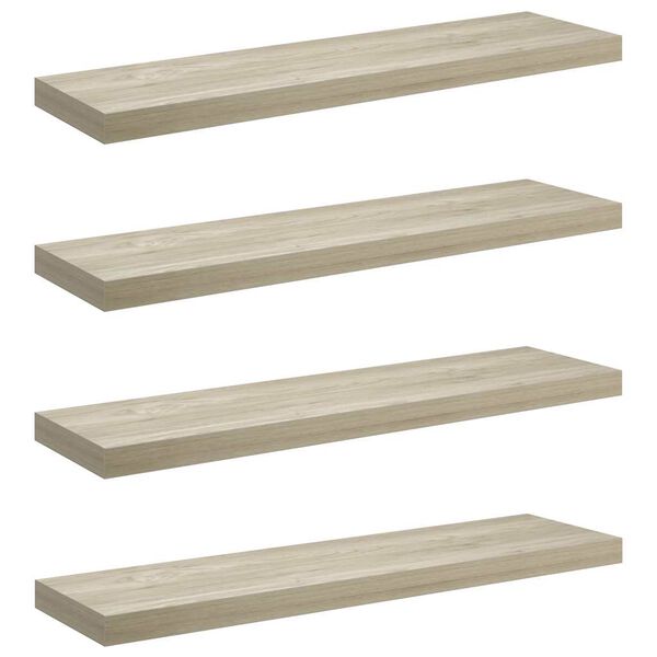 vidaXL Stenske police 4 kosi barva hrasta 90x23,5x3,8 cm MDF