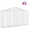 vidaXL Obokane gabion ko&scaron;are 5 kosov 200x30x100/120cm pocinkano železo