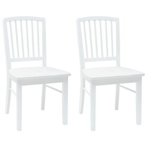 vidaXL Jedilni stoli 2 kos Masivno gumovo les Bela 50 x 52,5 x 91 cm