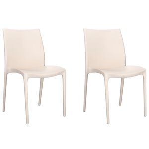 vidaXL Vrtni stol 2 kosa krem 50x46x80 cm polipropilen