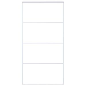 vidaXL Drsna vrata mlečno ESG steklo in aluminij 102,5x205 cm bela