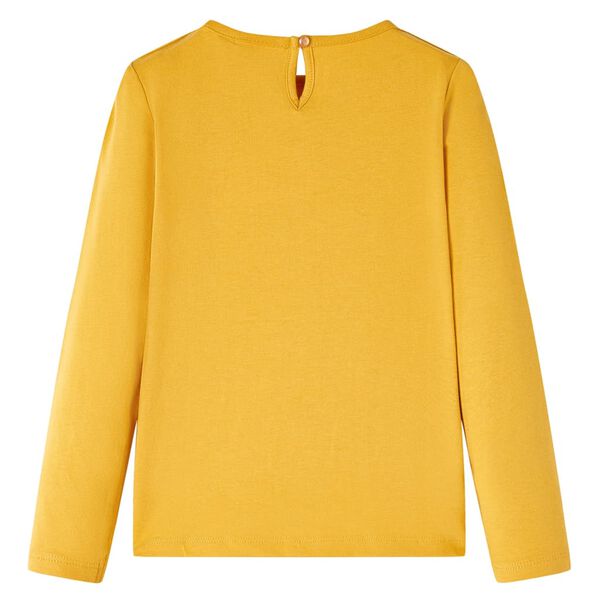 Otroška majica z dolgimi rokavi oker 128